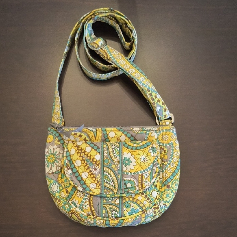 Vera Bradley Lizzy Lemon Parfait Crossbody Hipster Bag